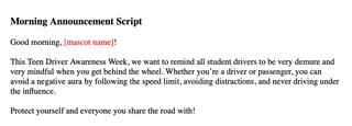 Teen Driver Safety Morning